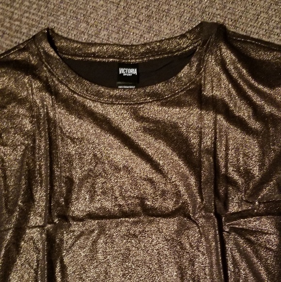 NWT Victoria Secret Sport Brown Foil Crop - Picture 3 of 4